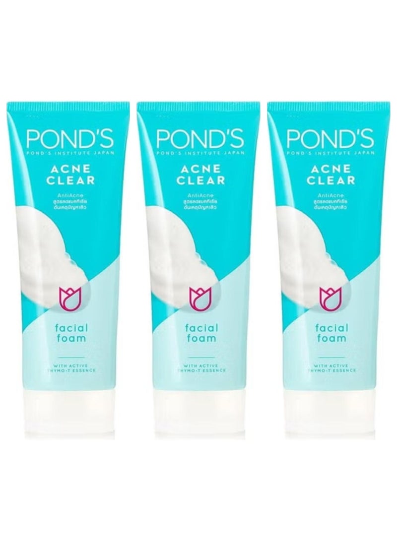 Acne Clear Anti Acne Facial Foam 50 g 3 Pcs